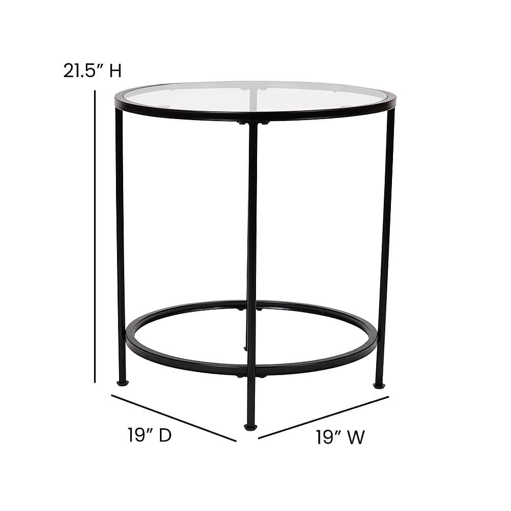 Alt View 13. Alamont Home - Astoria Collection Coffee and End Table - Clear/Matte Black.