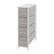 Front. Alamont Home - 4 Drawer Slim Wood Top Cast Iron Frame Vertical Storage Dresser with Easy Pull Fabric Drawers - White/Gray.