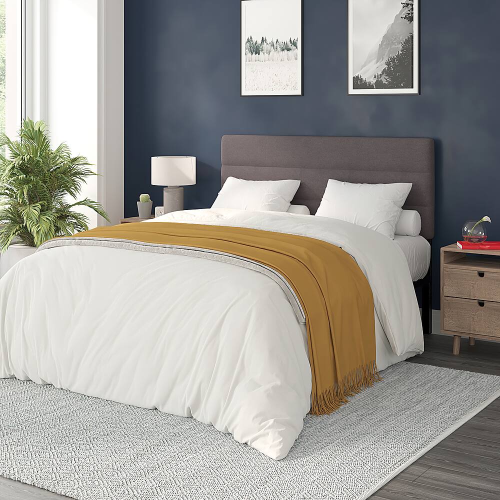 Alt View 12. Alamont Home - Paxton Queen Headboard - Upholstered - Gray.