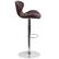 Alt View 17. Alamont Home - Contemporary Vinyl Adjustable Height Curved Back Barstool (set of 2) - Brown Vinyl.