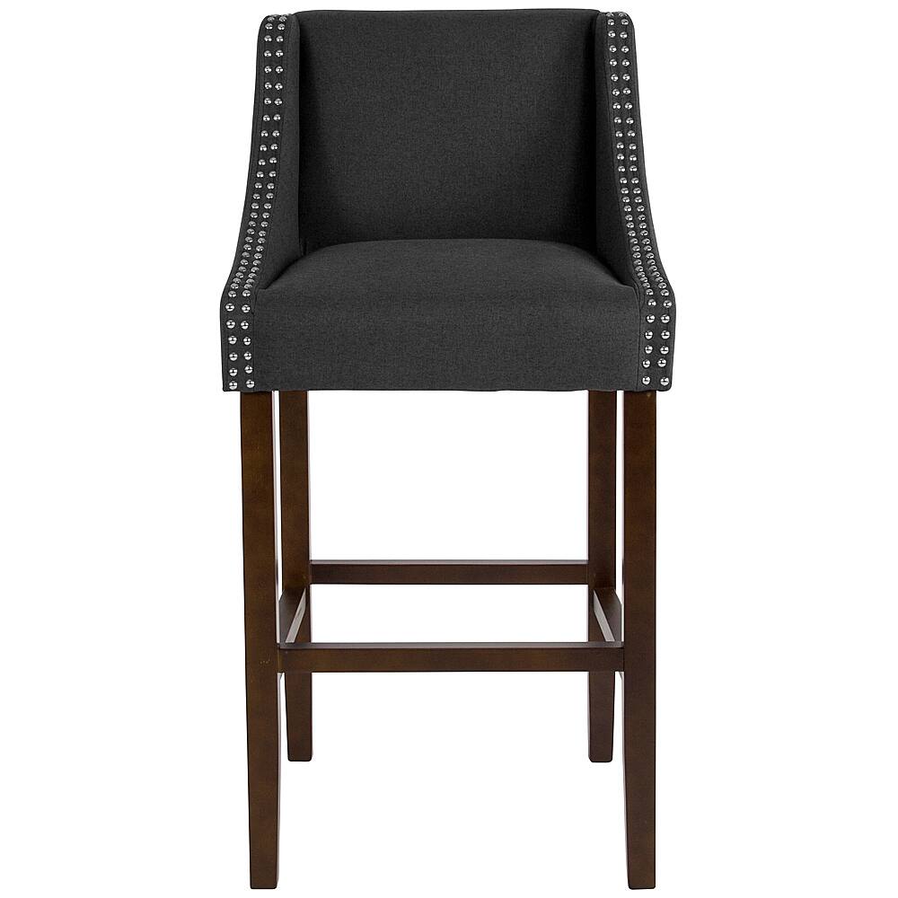 Alt View 11. Alamont Home - Carmel Series Transitional Walnut Barstool - Charcoal Fabric.
