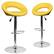 Front. Alamont Home - Contemporary Vinyl Rounded Orbit-Style Back Barstool (set of 2) - Yellow.