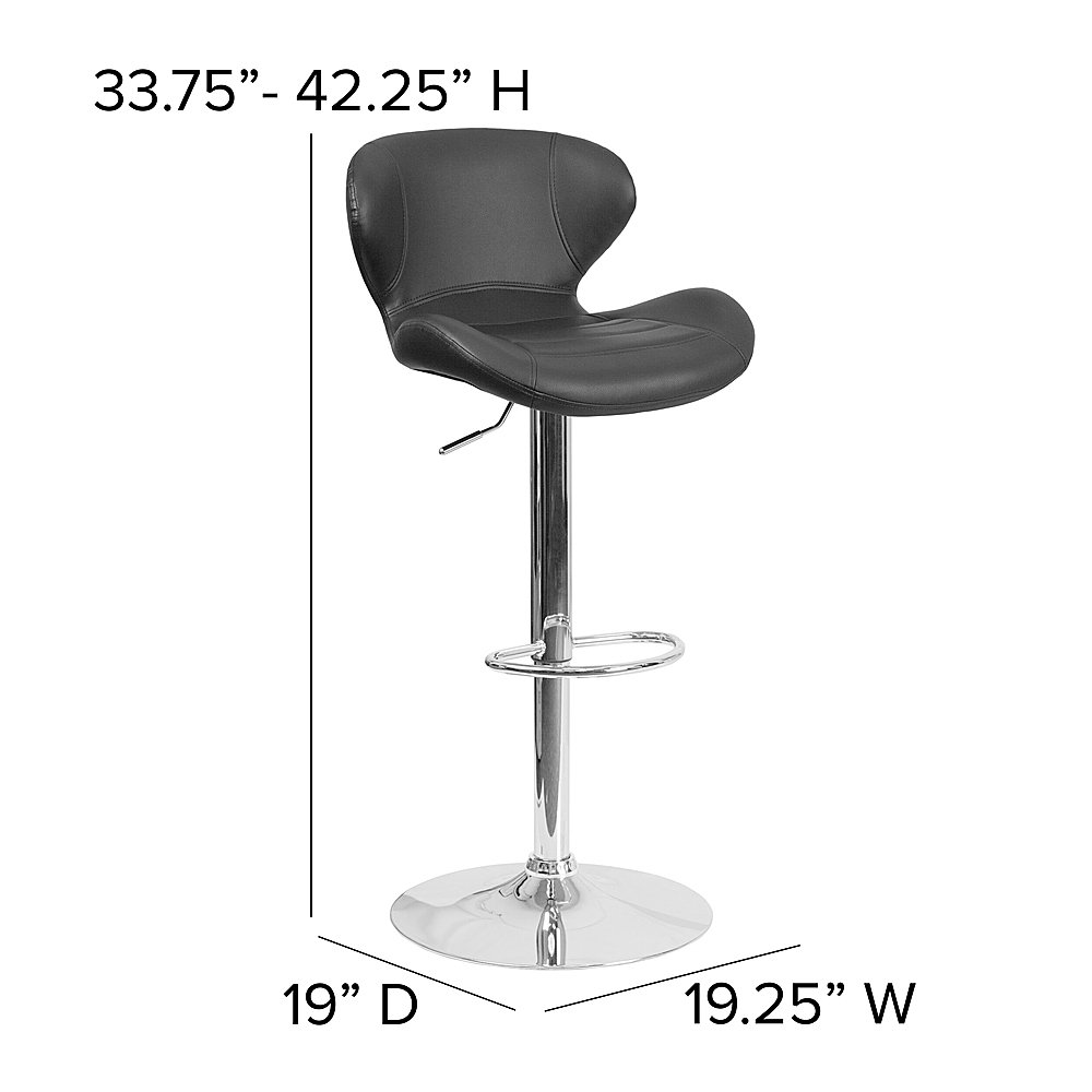 Flash Furniture Contemporary Vinyl Adjustable Height Curved Back ...