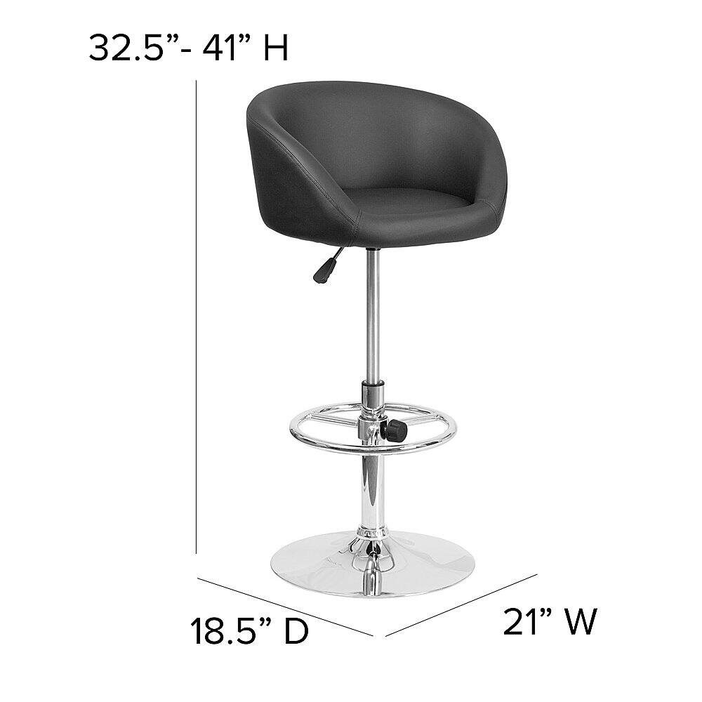 Alt View 14. Alamont Home - Contemporary Adjustable Height Barstool - Black Vinyl.