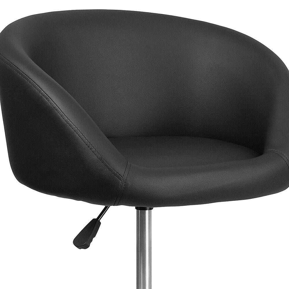 Alt View 18. Alamont Home - Contemporary Adjustable Height Barstool - Black Vinyl.