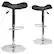 Front. Alamont Home - Contemporary Vinyl Adjustable Height Barstool with Wavy Seat (set of 2) - Black.