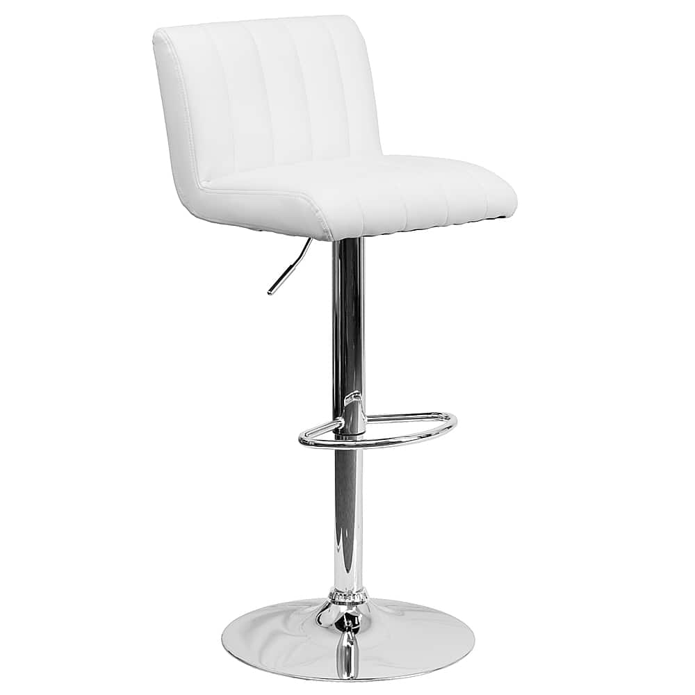 Flash Furniture – Contemporary Vinyl Vertical Stitch Adjustable Height Barstool (set of 2) – White Sansujyuku sansujyuku.com