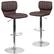 Front. Alamont Home - Contemporary Vinyl Adjustable Height Barstool (set of 2) - Brown Vinyl.