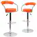 Front. Alamont Home - Contemporary Vinyl Adjustable Height Barstool with Arms (set of 2) - Orange.