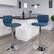 Alt View 12. Alamont Home - Contemporary Vinyl Adjustable Height Barstool - Blue Fabric.