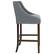 Alt View 19. Alamont Home - Carmel Series Transitional Tufted Walnut Barstool - Light Gray LeatherSoft.