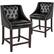Front. Alamont Home - Carmel Series Transitional Walnut Counter Height Stool (set of 2) - Black LeatherSoft.