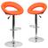 Front. Alamont Home - Contemporary Vinyl Rounded Orbit-Style Back Barstool (set of 2) - Orange.