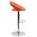 Alt View 17. Alamont Home - Contemporary Vinyl Rounded Orbit-Style Back Barstool (set of 2) - Orange.