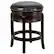 Front. Alamont Home - 24'' High Backless Wood Counter Height Stool with Carved Apron and LeatherSoft Swivel Seat - Cappuccino.