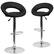 Front. Alamont Home - Contemporary Vinyl Rounded Orbit-Style Back Barstool (set of 2) - Black.