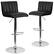 Front. Alamont Home - Contemporary Vinyl Vertical Stitch Adjustable Height Barstool (set of 2) - Black.
