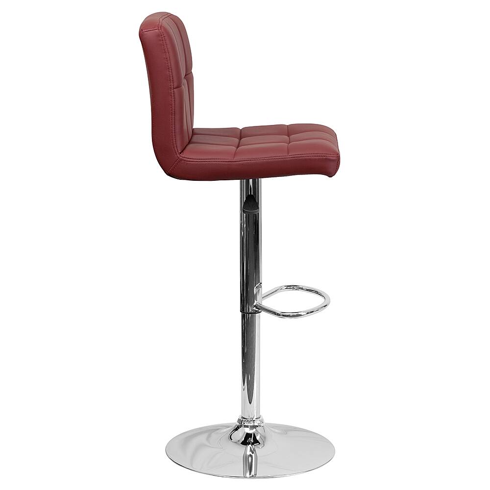 Alt View 17. Alamont Home - Contemporary Quilted Vinyl Adjustable Height Barstool (set of 2) - Burgundy.