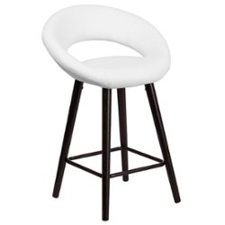 Flash Furniture - Kelsey Series Contemporary Vinyl Counter Height Stool - White - Front_Zoom