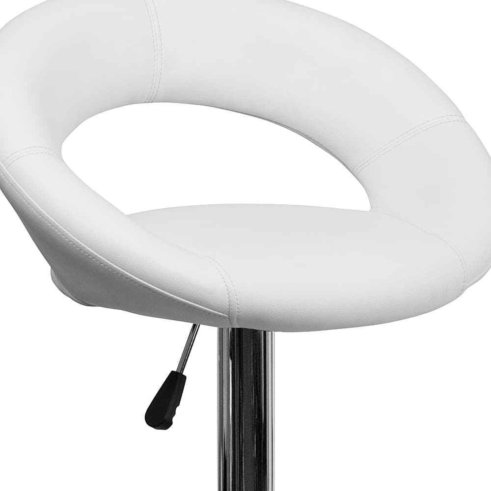 Alamont Home Contemporary Vinyl Rounded OrbitStyle Back Barstool (set