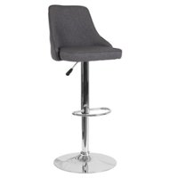 Alamont Home - Trieste Contemporary Adjustable Height Barstool - Dark Gray Fabric - Front_Zoom