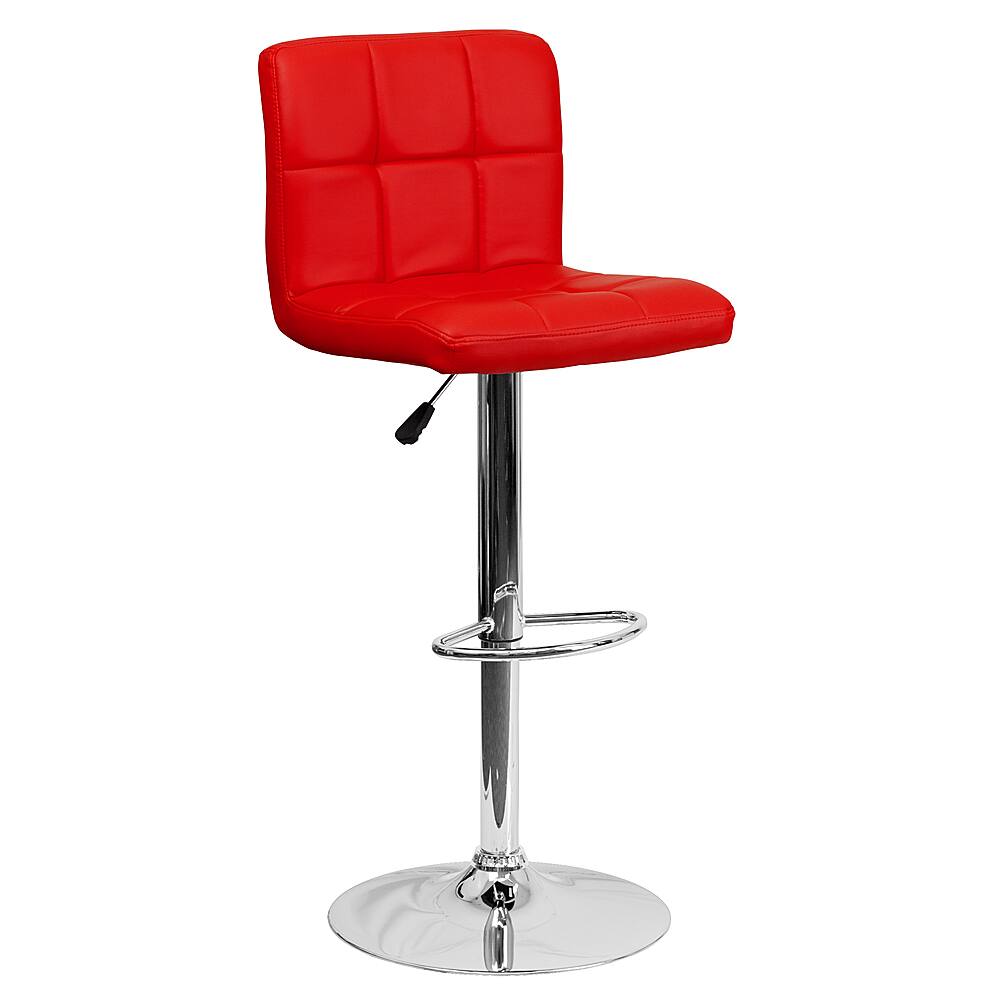 Alt View 16. Alamont Home - Contemporary Quilted Vinyl Adjustable Height Barstool (set of 2) - Red.