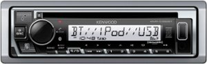 Kenwood - Marine/Motrosports CD/DM Receiver - Built-in Bluetooth - Satellite Radio-Ready with Detachable Faceplate - Silver - Front_Zoom