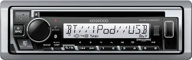 Front. Kenwood - Bluetooth CD/Digital Media (DM) Marine Receiver and Satellite Radio-Ready with Detachable Faceplate - Silver.