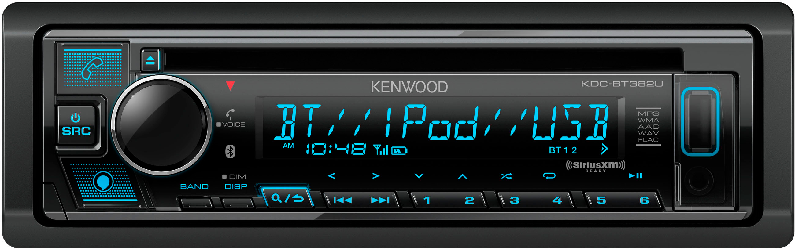 Ramkoers Verdwijnen Pickering Kenwood Bluetooth CD/Digital Media (DM) Receiver and Satellite Radio-Ready  with Detachable Faceplate Black KDC-BT382U - Best Buy