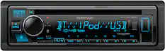 Front. Kenwood - Bluetooth CD/Digital Media (DM) Receiver and Satellite Radio-Ready with Detachable Faceplate - Black.
