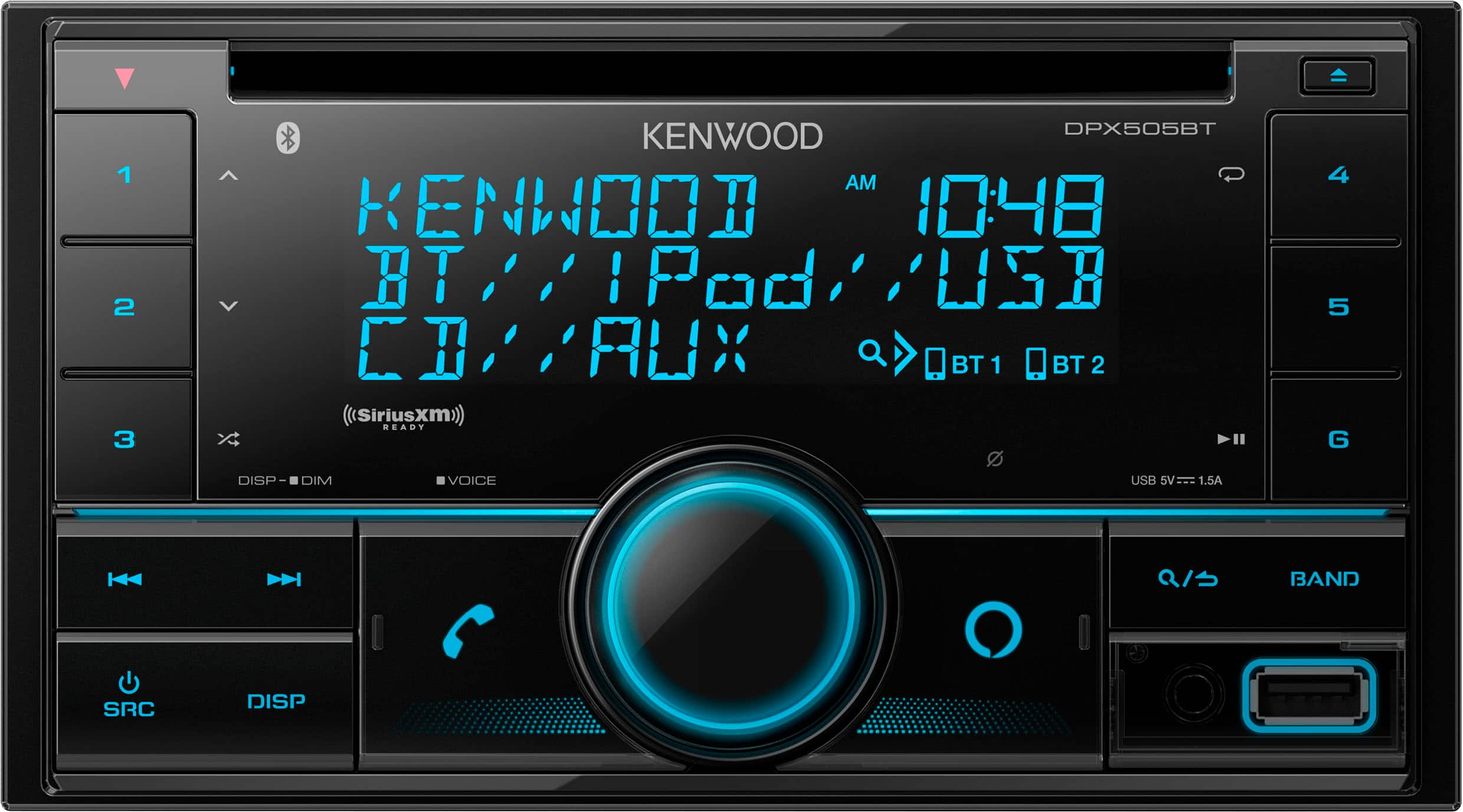 Front. Kenwood - Bluetooth CD Receiver Alexa Built-In Satellite Radio Ready - Black.