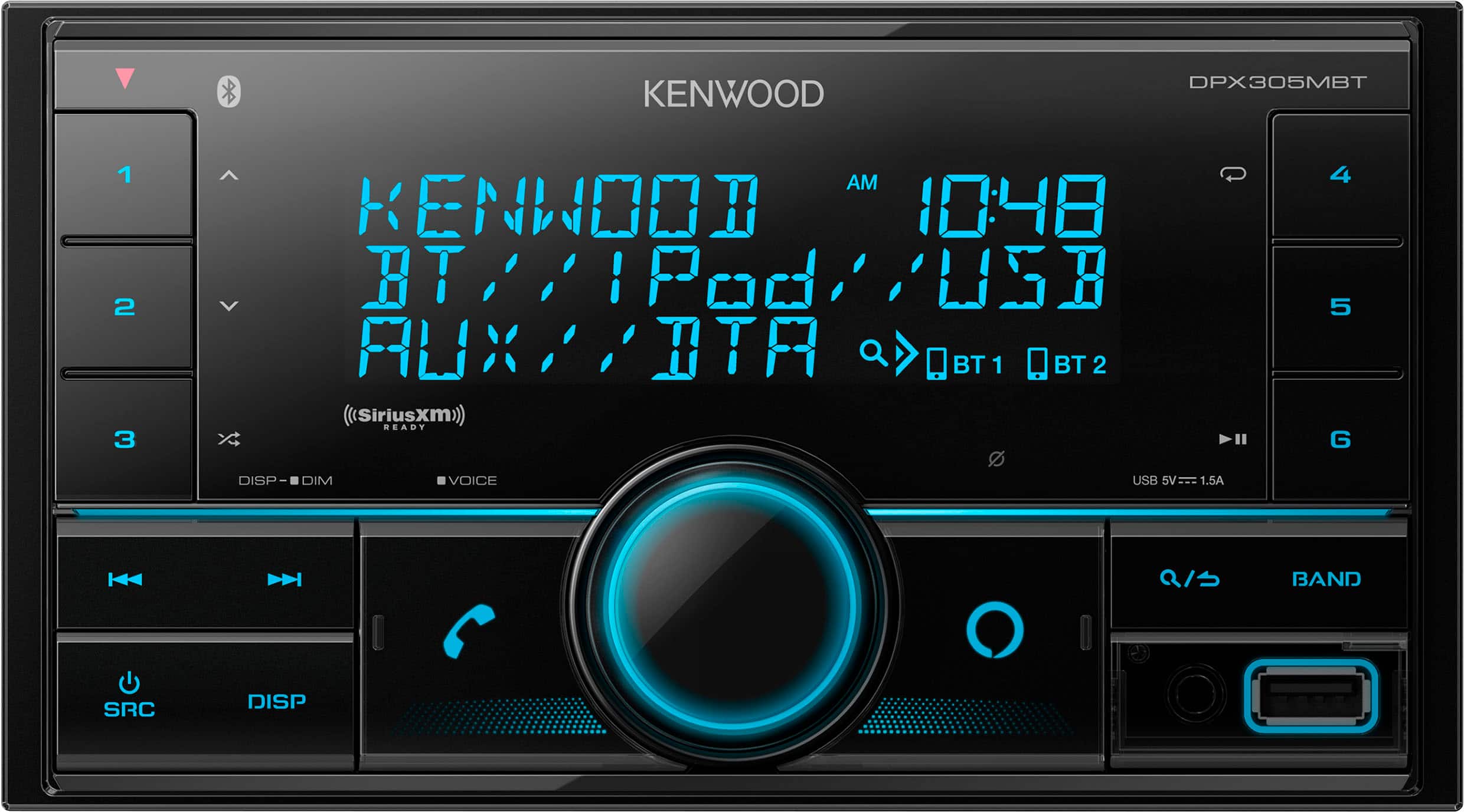 Front. Kenwood - Bluetooth Digital Media Receiver with Alexa Built-In and Satellite Radio Ready - Black.