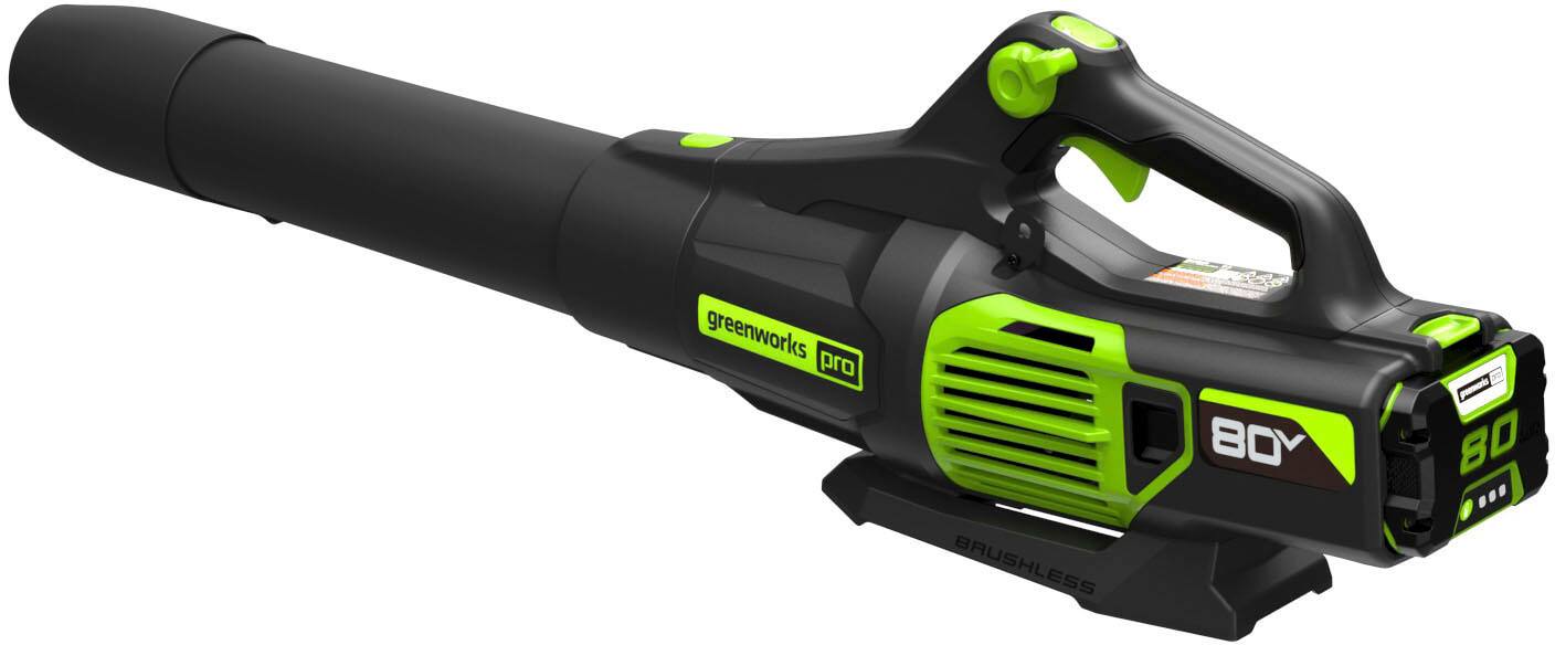 Alt View 12. Greenworks - 80 Volt 16-Inch Cutting Diameter Straight Shaft Grass Trimmer and Axial Blower (1 x 2.0Ah Battery and 1 x Charger) - Green.