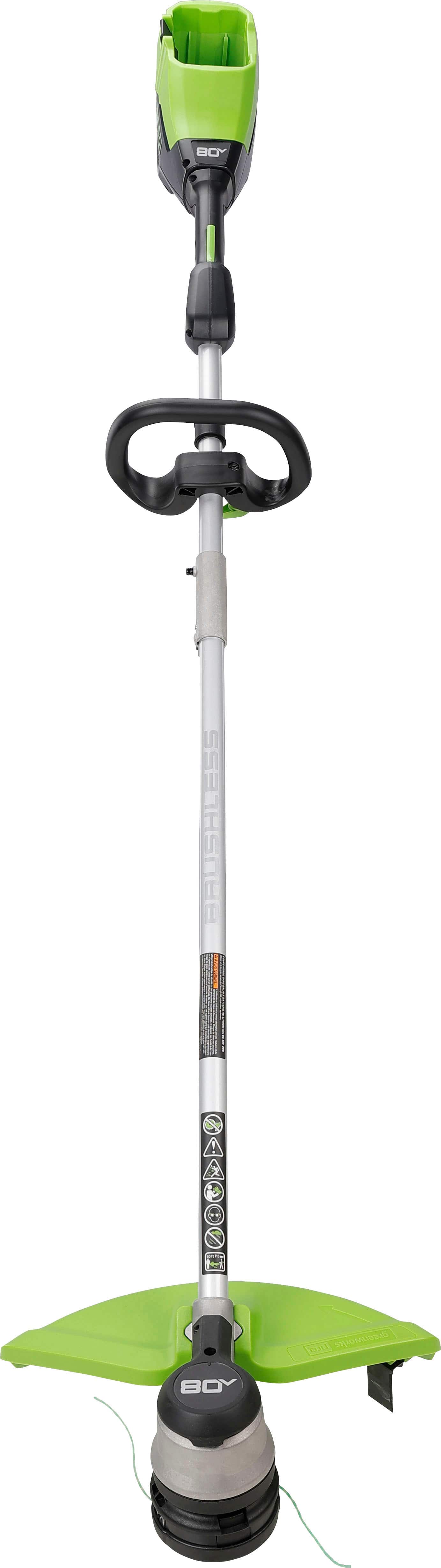 Alt View 13. Greenworks - 80 Volt 16-Inch Cutting Diameter Straight Shaft Grass Trimmer and Axial Blower (1 x 2.0Ah Battery and 1 x Charger) - Green.