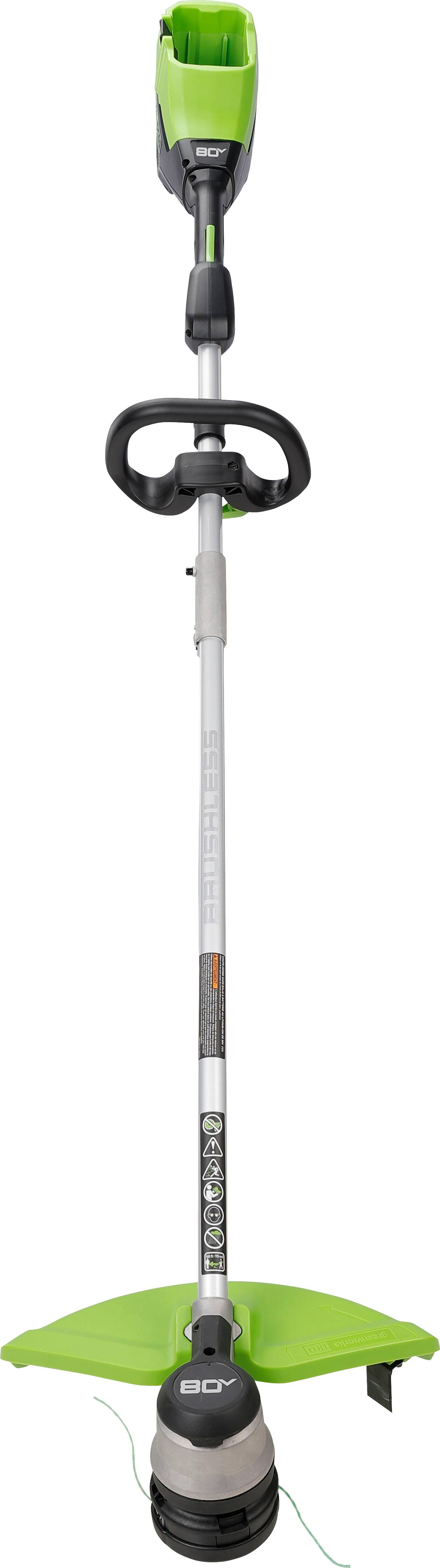 Alt View 24. Greenworks - 80 Volt 16-Inch Cutting Diameter Straight Shaft Grass Trimmer and Axial Blower (1 x 2.0Ah Battery and 1 x Charger) - Green.