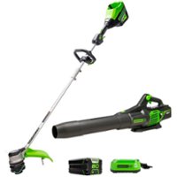 Greenworks 80-Volt Front Mount String Trimmer & Brushless Axial Blower Combo with 2.5Ah Battery & Charger (Green)