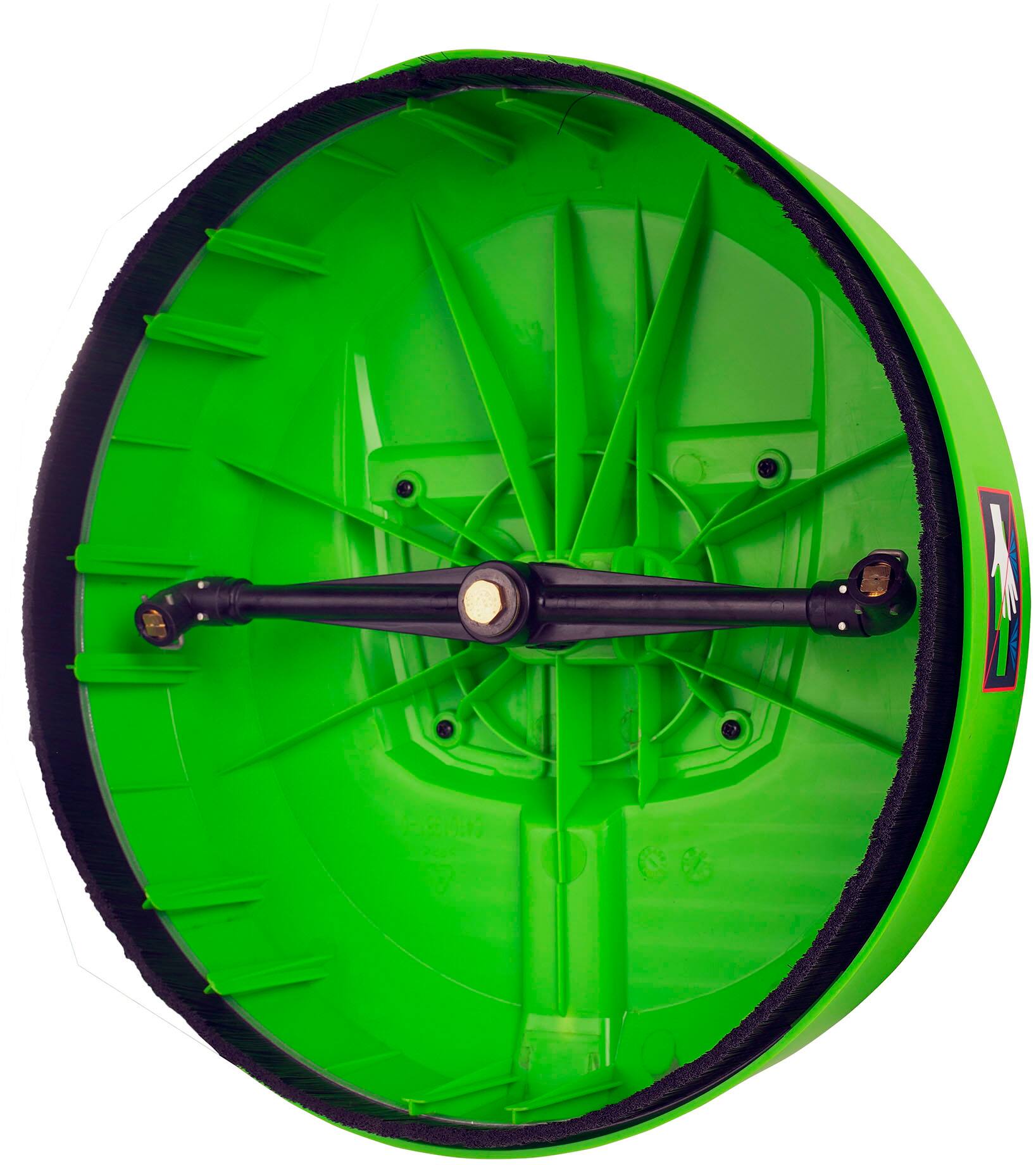 Left. Greenworks - 12" Pressure Washer Surface Cleaner Attachment - Green.