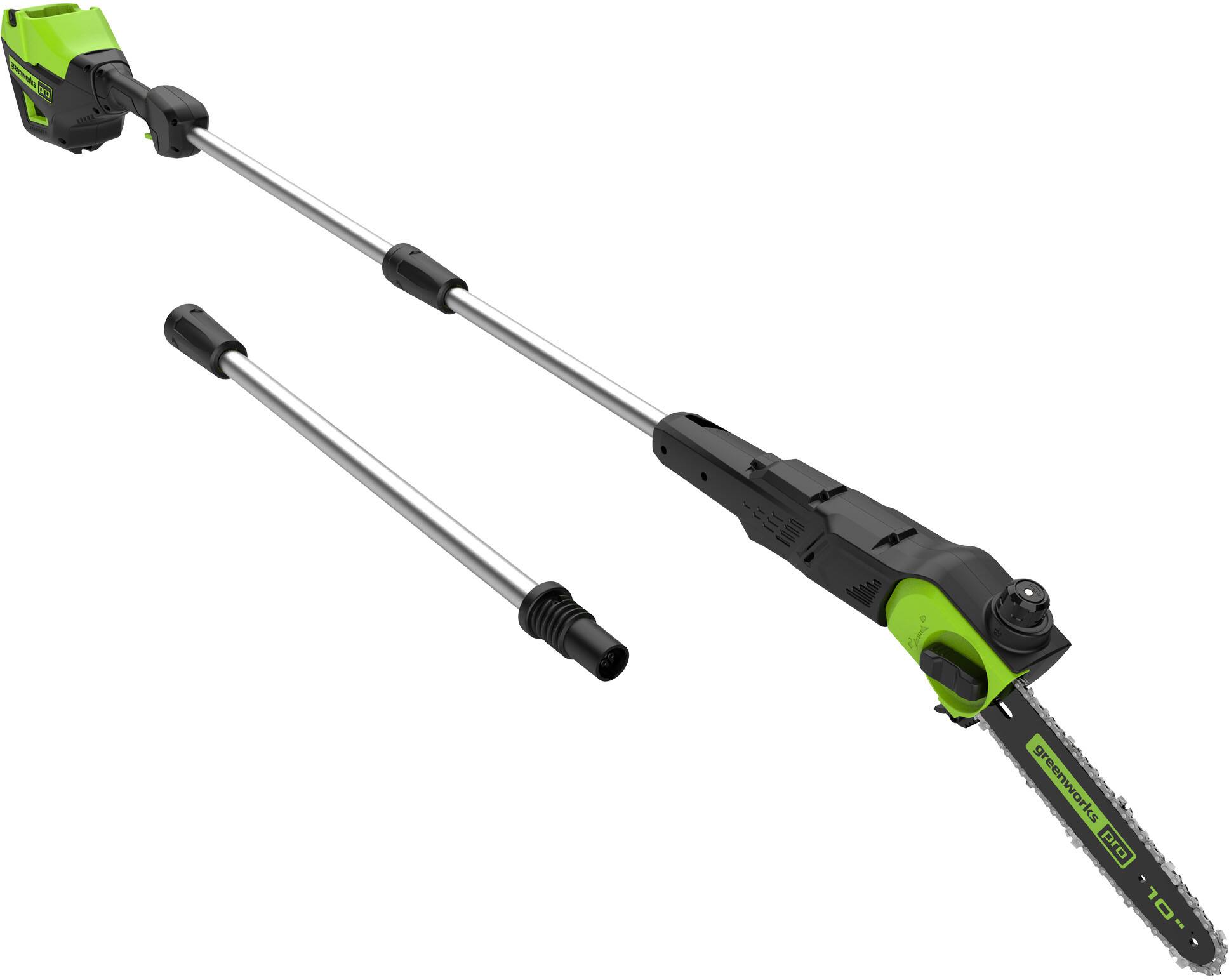Alt View 19. Greenworks - 80-Volt 10-Inch Brushless Cordless Pole Saw with 14.5 foot reach (1 x 2Ah Battery and Charger) - Green.