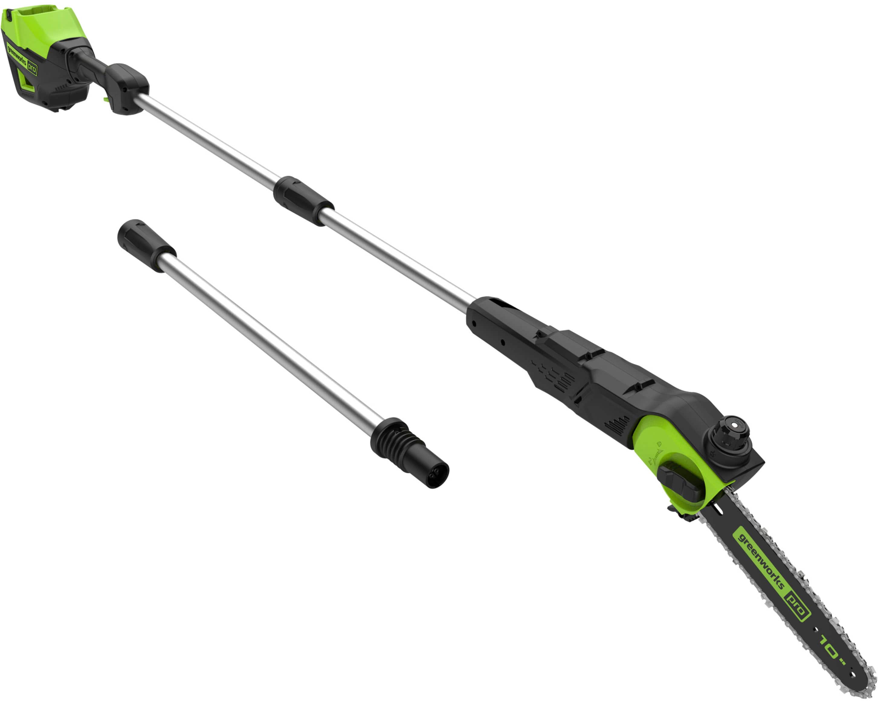 Alt View 23. Greenworks - 80-Volt 10-Inch Brushless Cordless Pole Saw with 14.5 foot reach (1 x 2Ah Battery and Charger) - Green.