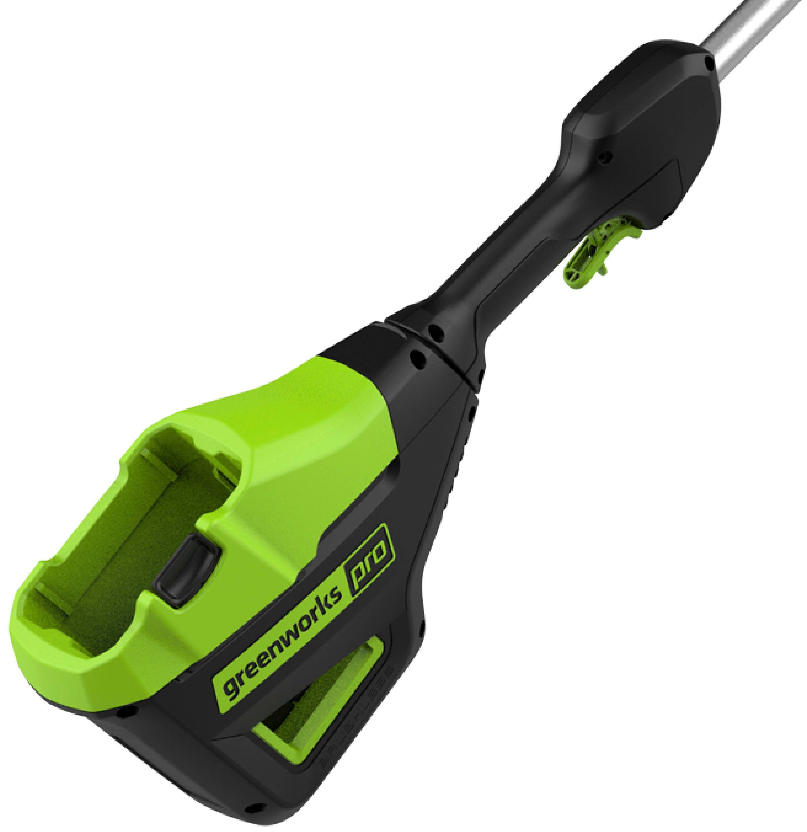Alt View 28. Greenworks - 80-Volt 10-Inch Brushless Cordless Pole Saw with 14.5 foot reach (1 x 2Ah Battery and Charger) - Green.