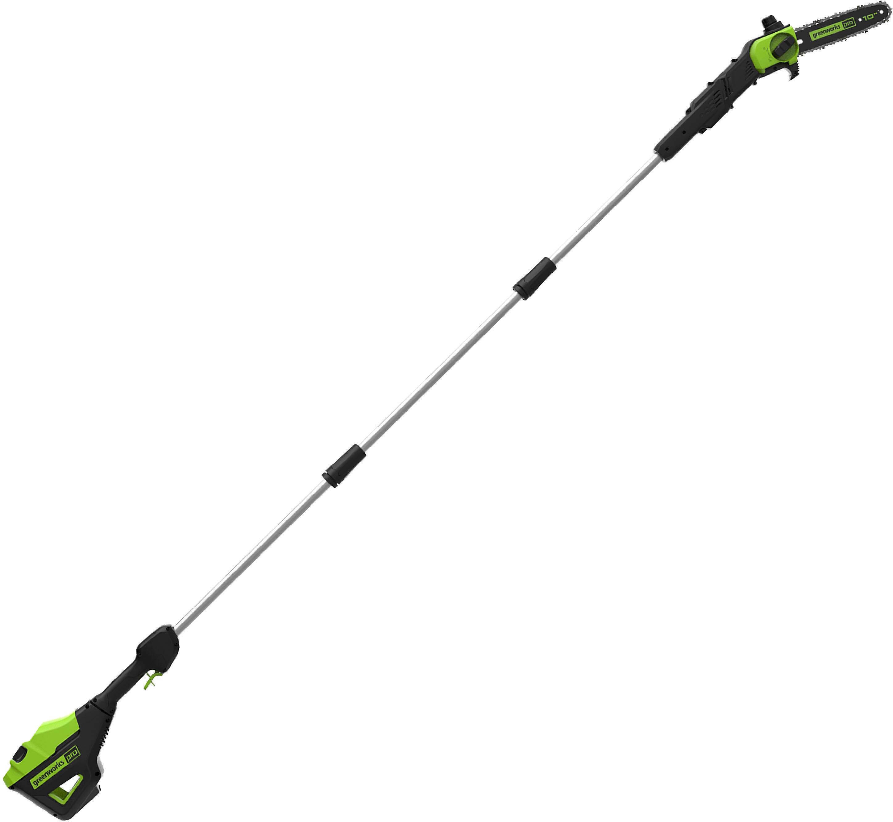 Alt View 32. Greenworks - 80-Volt 10-Inch Brushless Cordless Pole Saw with 14.5 foot reach (1 x 2Ah Battery and Charger) - Green.