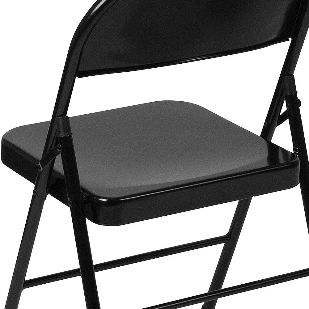 Alt View 21. Alamont Home - Hercules Series Double Braced Metal Folding Chair (set of 2) - Black.