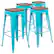 Front. Alamont Home - Metal Framed Bar Stool (Set of 4) - Teal.