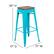 Alt View 14. Alamont Home - Metal Framed Bar Stool (Set of 4) - Teal.