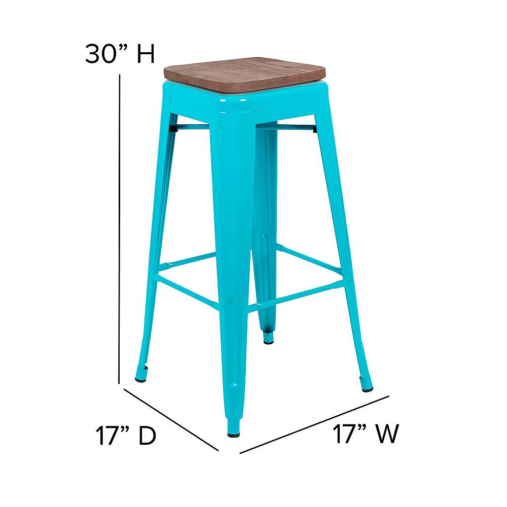 Alt View 14. Alamont Home - Metal Framed Bar Stool (Set of 4) - Teal.