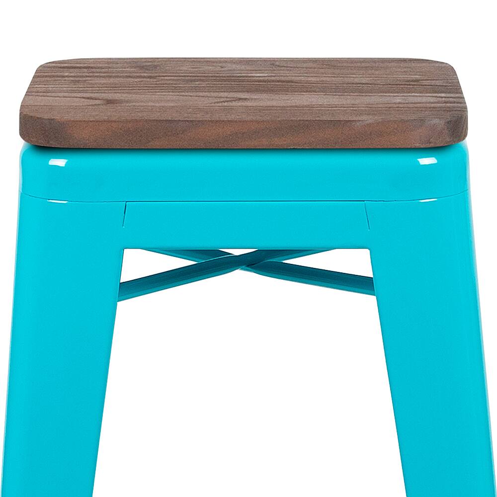 Alt View 15. Alamont Home - Metal Framed Bar Stool (Set of 4) - Teal.