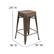 Alt View 14. Alamont Home - Metal Frame Bar Stool with Wood Seat (set of 4) - Gun Metal.