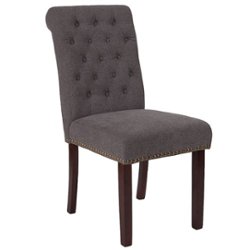 Flash Furniture - Hercules Dining Chair - Dark Gray Fabric - Front_Zoom
