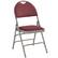 Front. Alamont Home - Hercules Fabric Upholstered Folding Chair - Burgundy Fabric/Gray Frame.