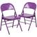 Front. Alamont Home - Hercules Colorburst Series Double Hinged Metal Folding Chair (set of 2) - Impulsive Purple.